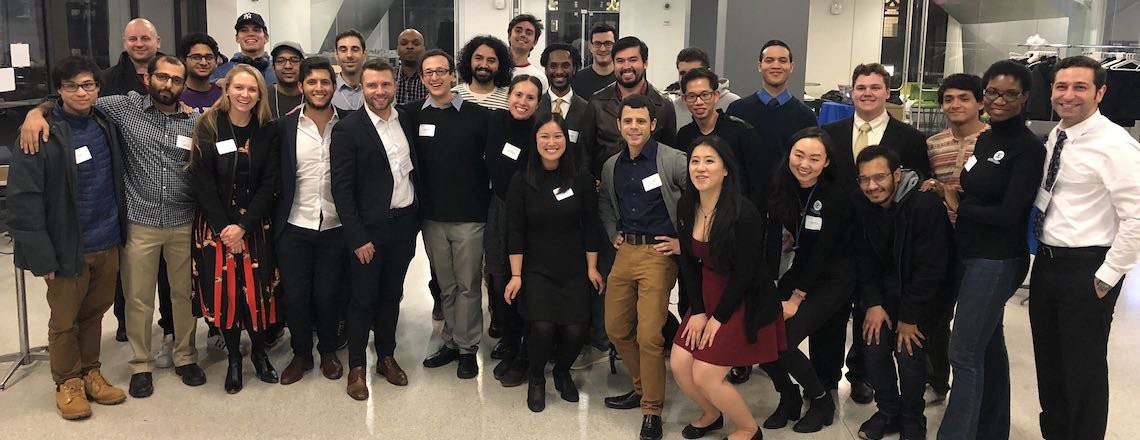 Learners posing together for a picture at a Columbia University boot camp