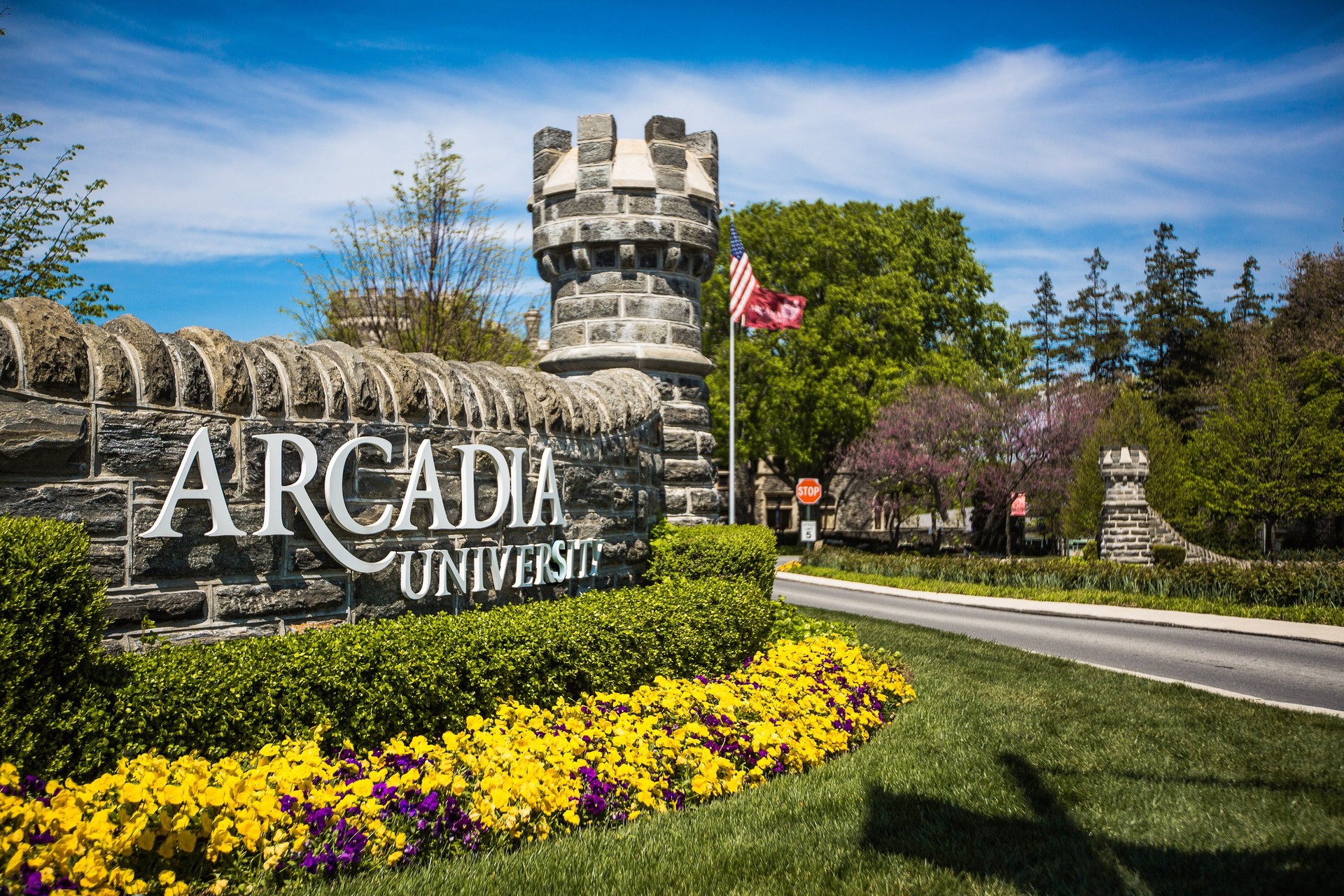 Two buildings on Arcadia University's campus